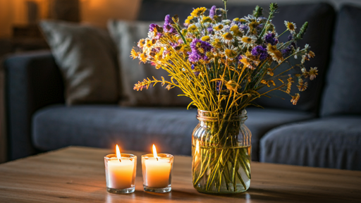 Ambiente acolhedor com perfumes